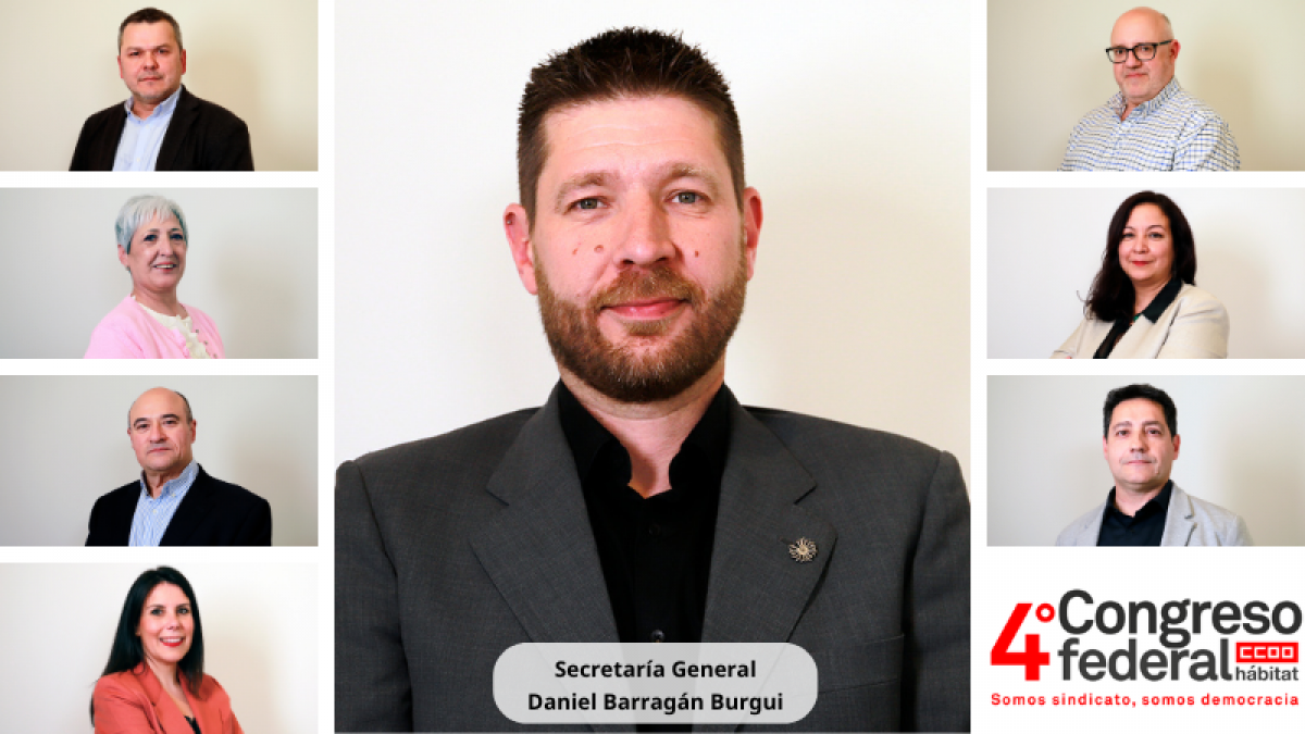Secretario general y ejecutiva entrante de la federacin estatal de CCOO del Hbitat